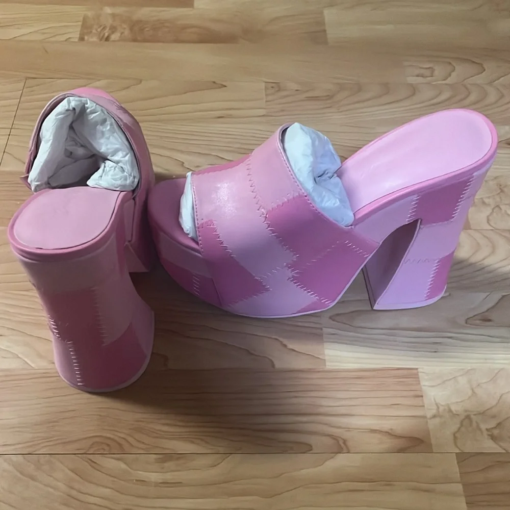‼️NWT‼️Dolls Kill X Sugar Thrillz Pink Platform Mules Size 8 - Picture 7 of 7